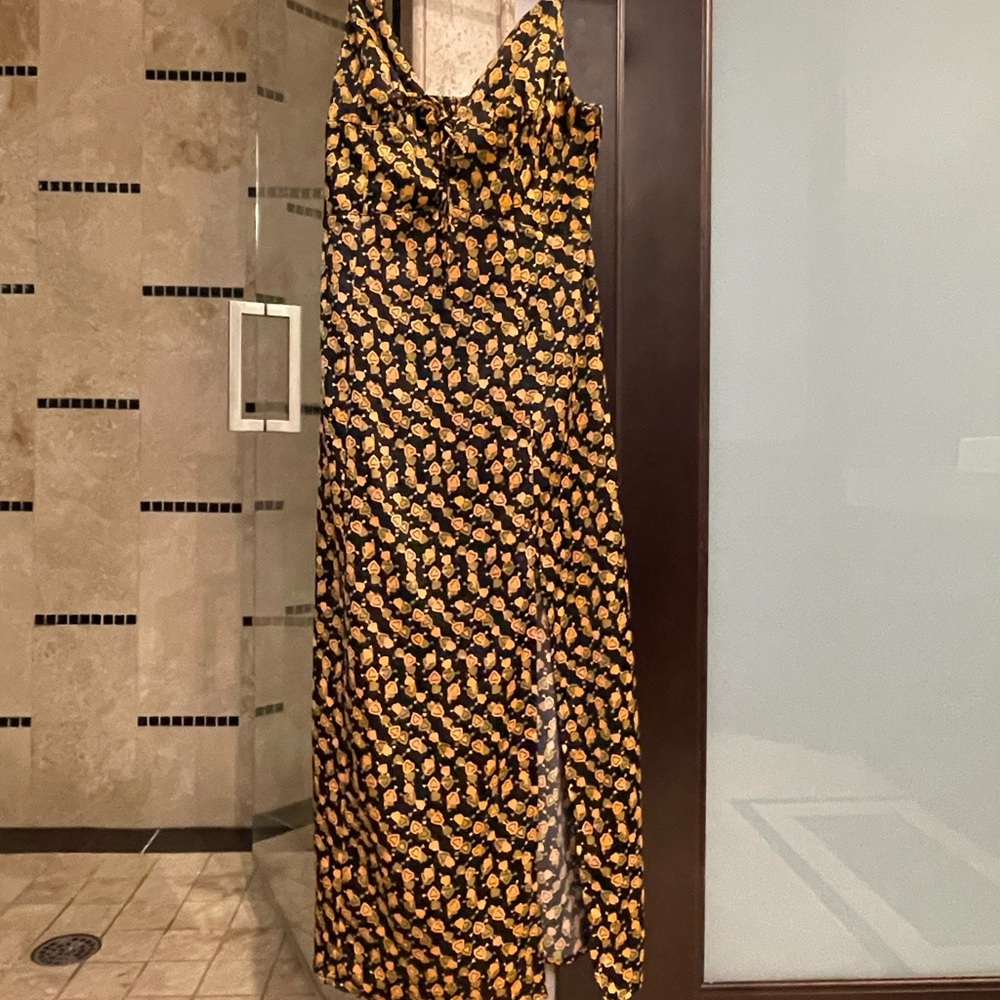 Urban Outfitters Heart Printed Midi Dress with Slit